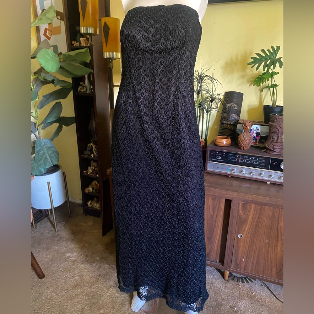 Ladies lace overlay glamorous long maxi dress gown cocktail evening formal  prom
